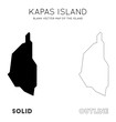 Kapas Island map. Blank vector map of the Island. Borders of Kapas Island for your infographic. Vector illustration.