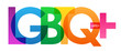LGBTQ+ rainbow vector typography banner