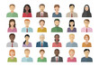 Man and woman avatar pictures. Icon set. Vector.