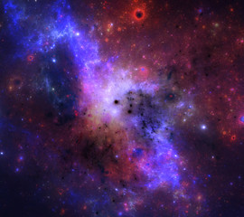 Wall Mural - illustration of a space scene on a dark background.