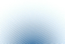 White Background With Blue Round Halftone Pattern Background