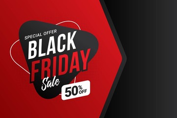 Wall Mural - Black Friday sale banner template for business promotion vector illustration