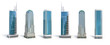 Leinwandbild Motiv Set of different skyscraper buildings isolated on white.