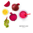 Creative layout made of beetroot juice. Flat lay. Food concept. Beetroot on the white background.