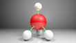 Structure model of CH4 (Methane) molecule - 3D rendering illustration