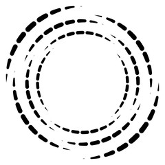 Aufkleber - Segmented circle with rotation.Circular and radial Dashed lines volute, helix. Abstract concentric circle.Spiral, swirl, twirl element.   Radiating arc lines. Geometric cochlear, vortex illustration