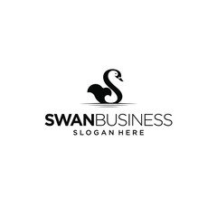 Wall Mural - swan logo simple modern black with letter S design ideas