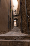 Fototapeta Przestrzenne - Historic center and Jewish quarter of Girona (Spain), one of the best preserved neighborhoods in Spain and Europe.