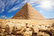 Wonderful Pyramid of Khafre, Giza desert, Cairo, Egypt
