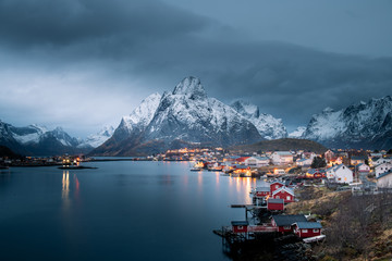 Wall Mural - Beautiful landscape in Lofoten Islands in Winter, Norway 