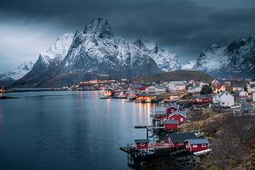 Wall Mural - Beautiful landscape in Lofoten Islands in Winter, Norway 