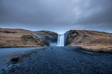 Wall Mural - Skogafoss waterfall in Iceland in Winter.