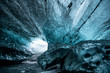 Inside an glacier ice cave in Iceland