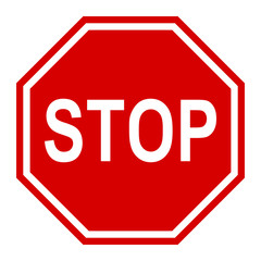 Aufkleber - Stop traffic sign, red vector illustration for apps and webdesign