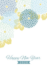 Wall Mural - 2020 New year card design template with geometric flower pattern