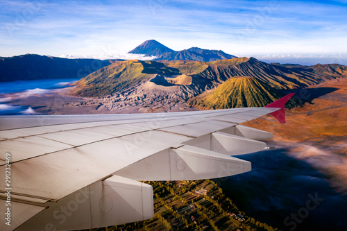 Fotomural Airplane fly from surabaya and fly over indonesia
