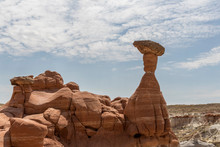 Toadstool Rock Formations Due To Erosion On The Toadstools Trailhead In Kanab, Utah