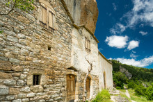 Stone Houses Of The Troglodyte Village Of Saint Marcellin In The Gorges Du Tarn