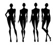 ©  Shamanska Kate - black silhouettes of girls models isolated on white