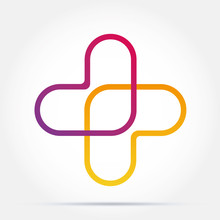 Cross Plus Heart Medical Logo Icon Design Template Elements