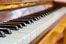 Closeup Of The Black And White Piano Keys