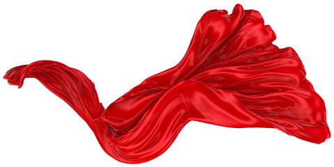 Wall Mural - Abstract background of colored wavy silk or satin on white background. 3d rendering image.