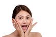© chaiwat - Beauty woman with charming shouting with health skin, teeth and hair isolated on white background, asian beauty,shouting