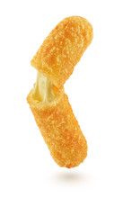 Broken Deep Fried Melting Cheese Stick Isolated