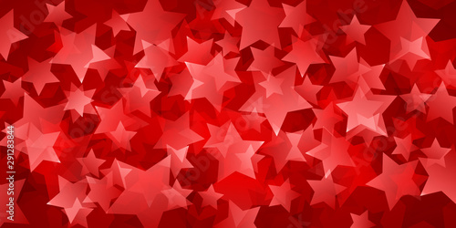 Abstract background of translucent stars in red colors