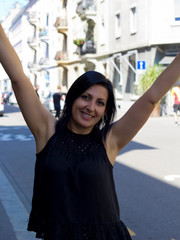 Portrait of beautiful woman in Zurich, Switzerland