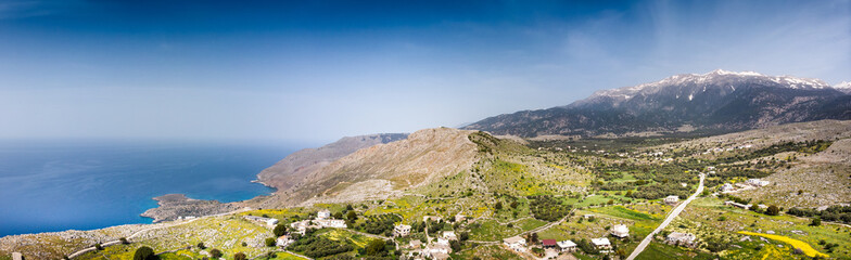 Wall Mural - Panoramic view of Mediterranean sea of Greek islands