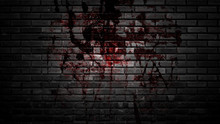 Grunge Halloween Background With Blood Splash Space