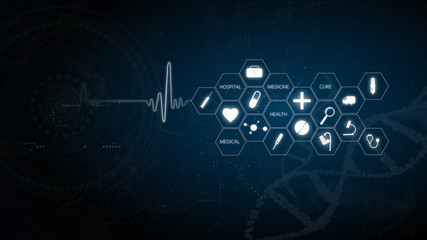 health care icon pattern and medical innovation background concept design