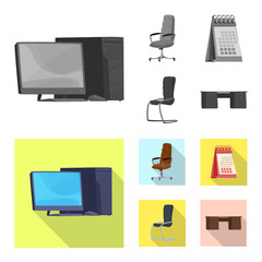 Wall Mural - Vector illustration of furniture and work logo. Collection of furniture and home stock symbol for web.