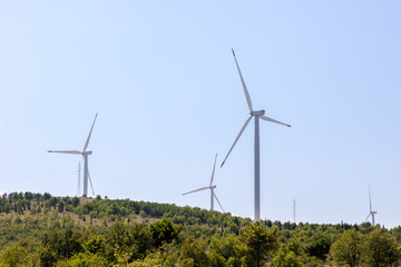 Windmill farm in the mountains