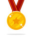Winner's medal vector. Gold medal symbol of victory in sports events.