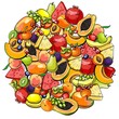 background with different fruits