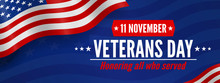 11 November Veterans Day USA Waving Flag Background