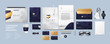 Corporate identity premium branding design. Stationery mockup vector mega pack set. Template for business, consulting, bank or finance company based on modern badge straps and shield logo.
