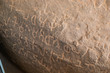Close up of Inscriptions of Emperor Ashoka inside the cave at Maski, Raichur, India