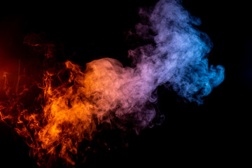 Wall Mural - colorful smoke overlay on black background