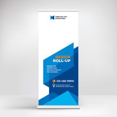 Wall Mural - banner design, roll-up stand for advertising, conferences, seminars, poster template for placing pho