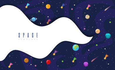 Sticker - Space background with stars and planets