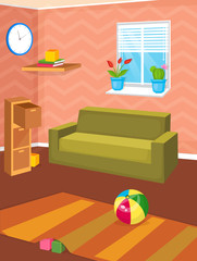 Canvas Print - Vector illustration of room interior.