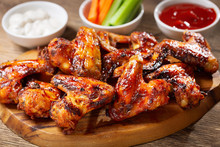 Plate Of Grilled Chicken Wings