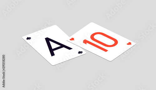 Isometric Illustration Blackjack In Online Casino Mobile App