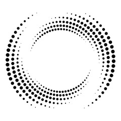 Aufkleber - Dotted, dots, speckles abstract concentric circle. Spiral, swirl, twirl element.Circular and radial lines volute, helix.Segmented circle with rotation.Radiating arc lines.Cochlear, vortex illustration
