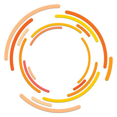 Aufkleber - Abstract concentric circle. Spiral, swirl, twirl element. Circular and radial lines volute, helix. Segmented circle with rotation. Abstract radiating arc lines. Geometric cochlear, vortex illustration