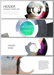 Wall Mural - the minimalistic vector illustration of the editable layout of headers, banner design templates. fut