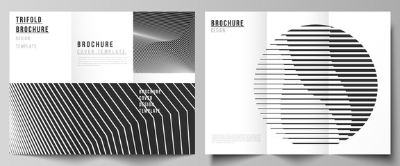 The minimal vector layouts. Modern creative covers design templates for trifold brochure or flyer. Geometric abstract background, futuristic science and technology concept for minimalistic design.